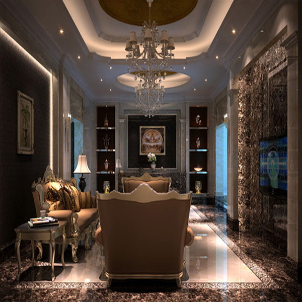 激情AV青青草陶大理石瓷砖：深啡网KYP8015地面铺贴效果