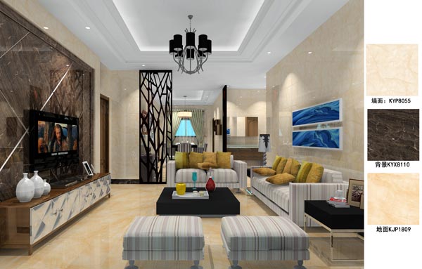 陶瓷一线青青草视频在线下载激情AV青青草陶瓷砖客餐厅效果图