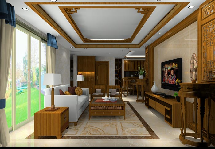 激情AV青青草陶家装：井冈山和谐家园安置小区130㎡中式风格青青草色情网站鉴赏