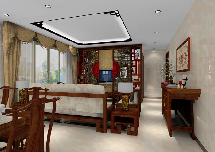 激情AV青青草陶家装：佛山龙湖春江名城120㎡的中式风格青青草色情网站鉴赏